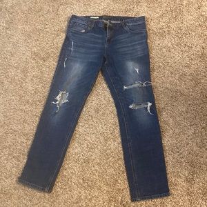 Kut from the Kloth Distressed Medium Wash Boyfriend Jeans